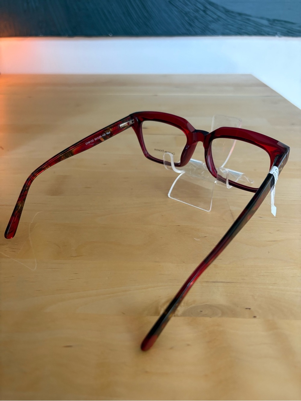 Chlogan Eyewear Red CH9122 Oversized Bold Square Eyeglass Frames 50-20-145 NWT - Picture 8 of 15